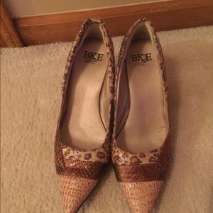 Bronze shoes slightly worn